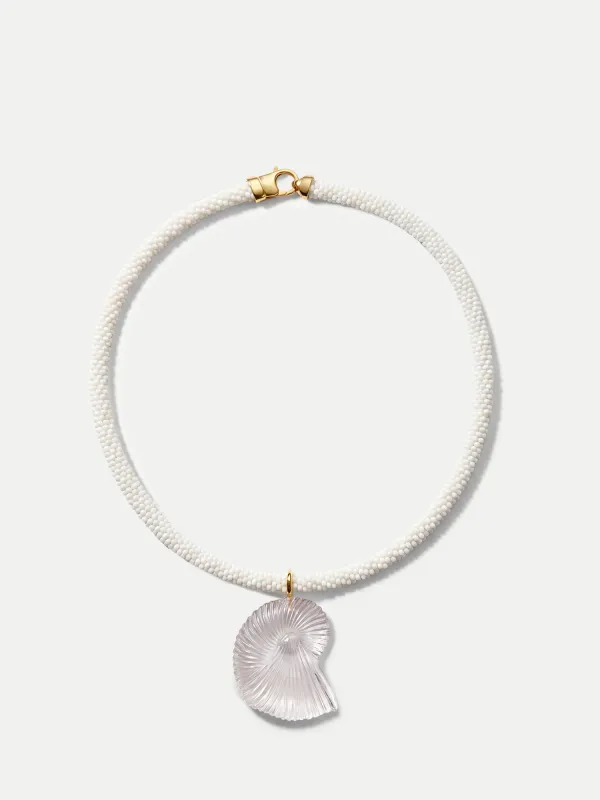 Nautilus Shell Beaded Necklace made by Veronica Beard