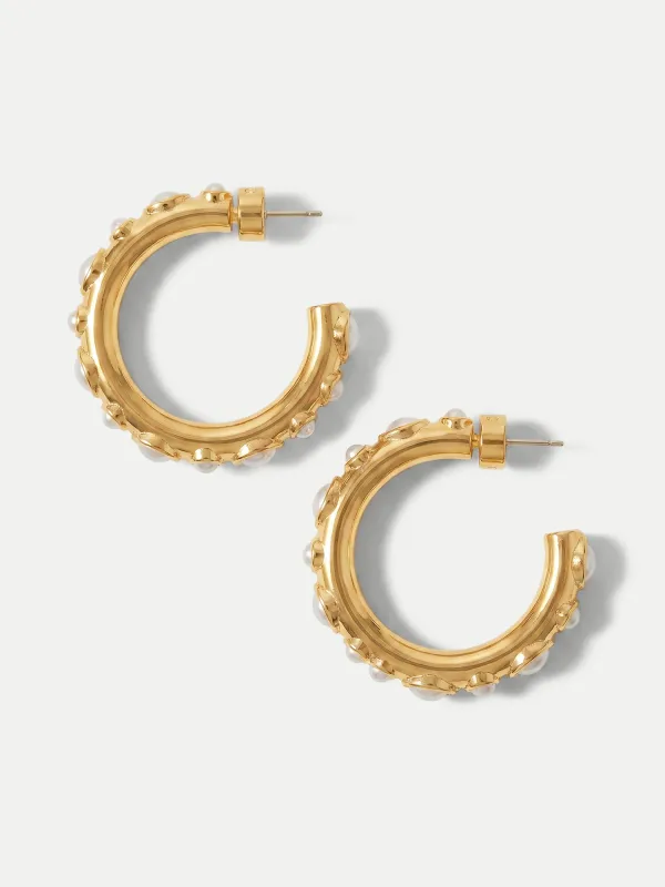 Pearl Hoop Earring made by Veronica Beard