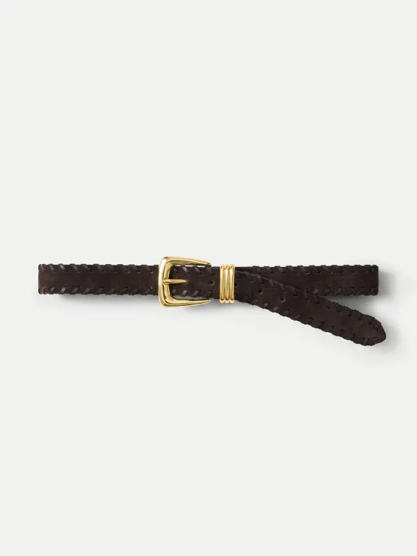 Arch Suede Whipstitch Belt made by Veronica Beard