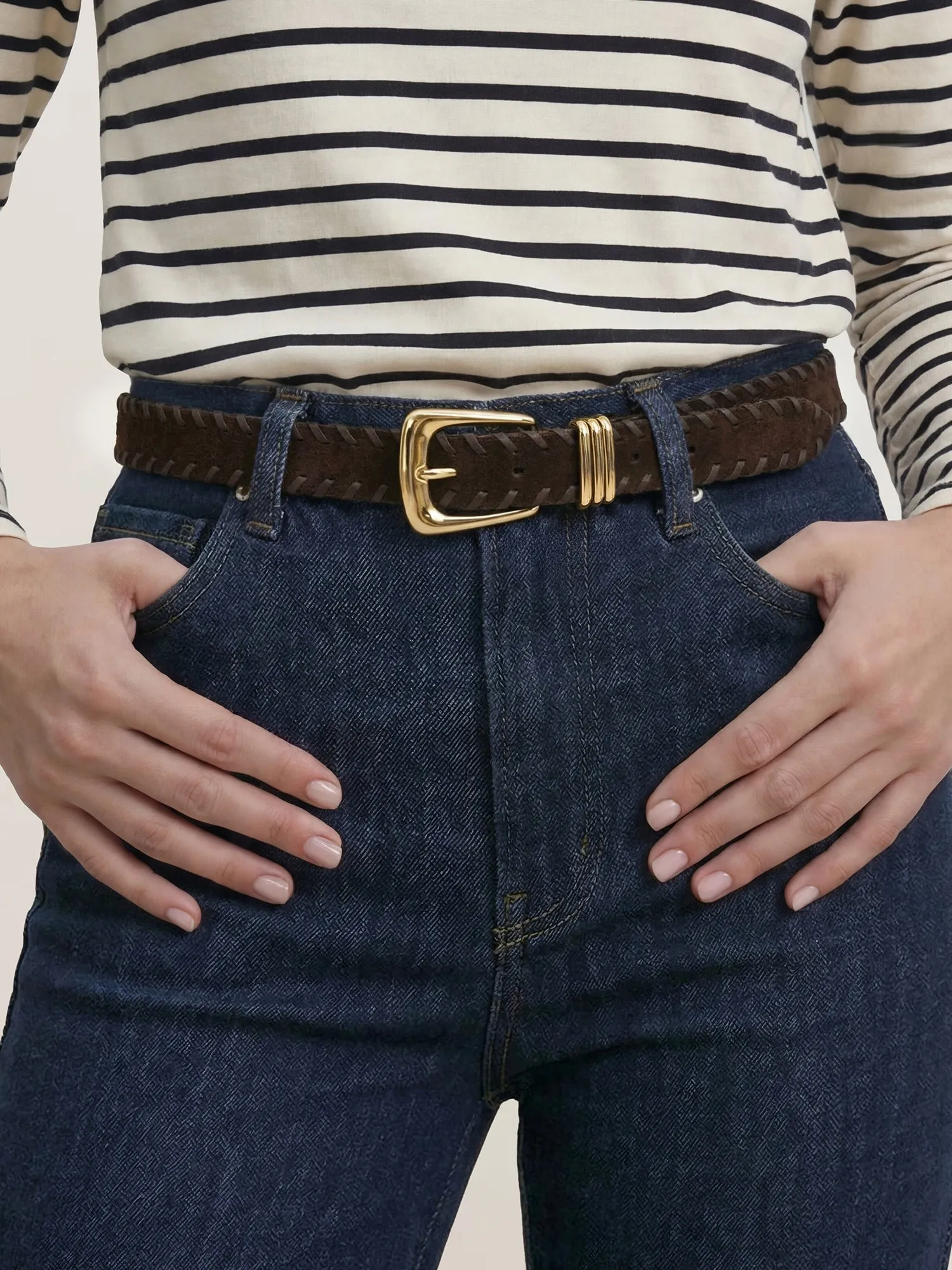 Arch Suede Whipstitch Belt sold by Veronica Beard product image thumbnail 2
