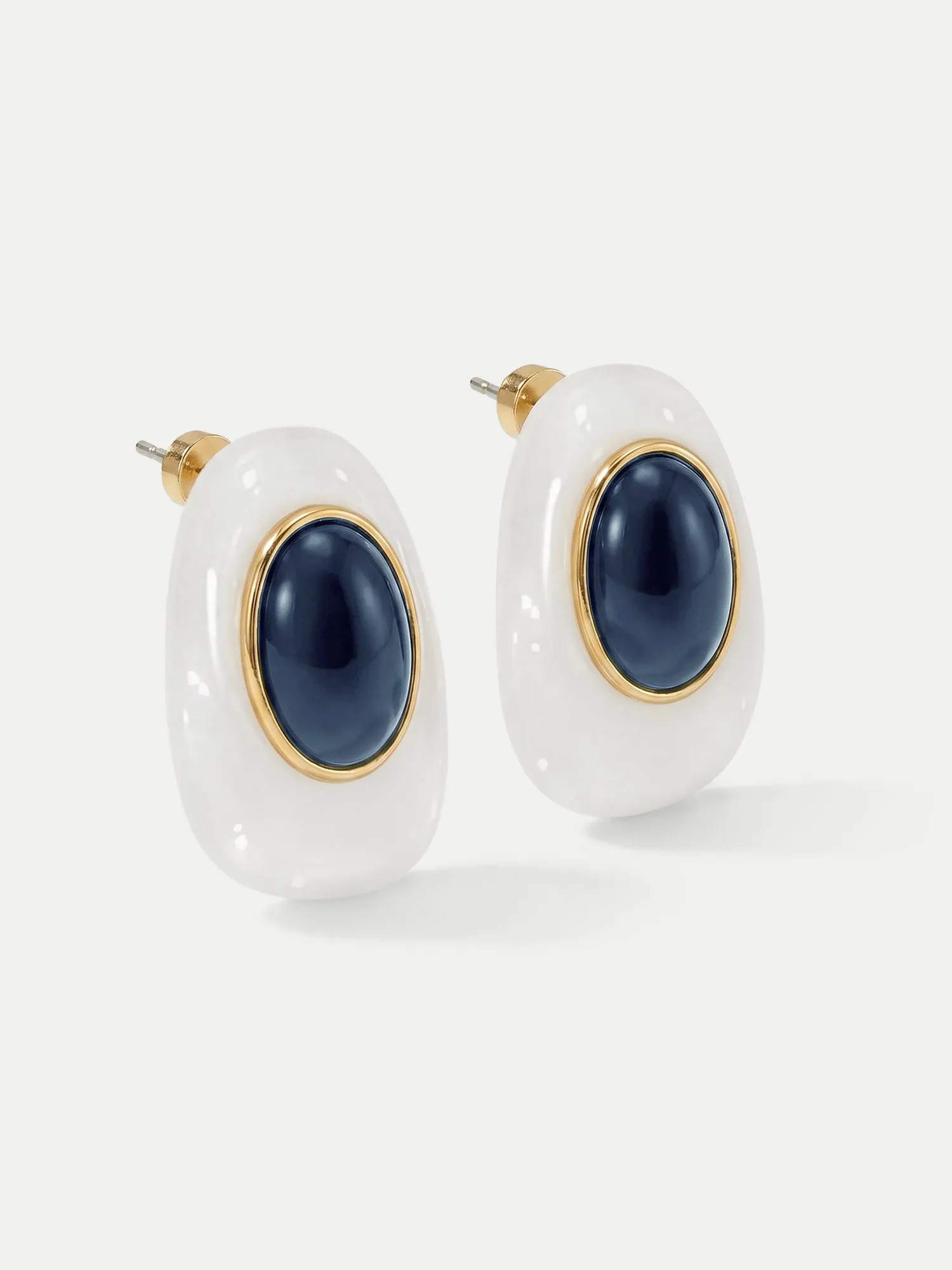 Tiger’s Eye Cabochon Earring sold by Veronica Beard product image thumbnail 3