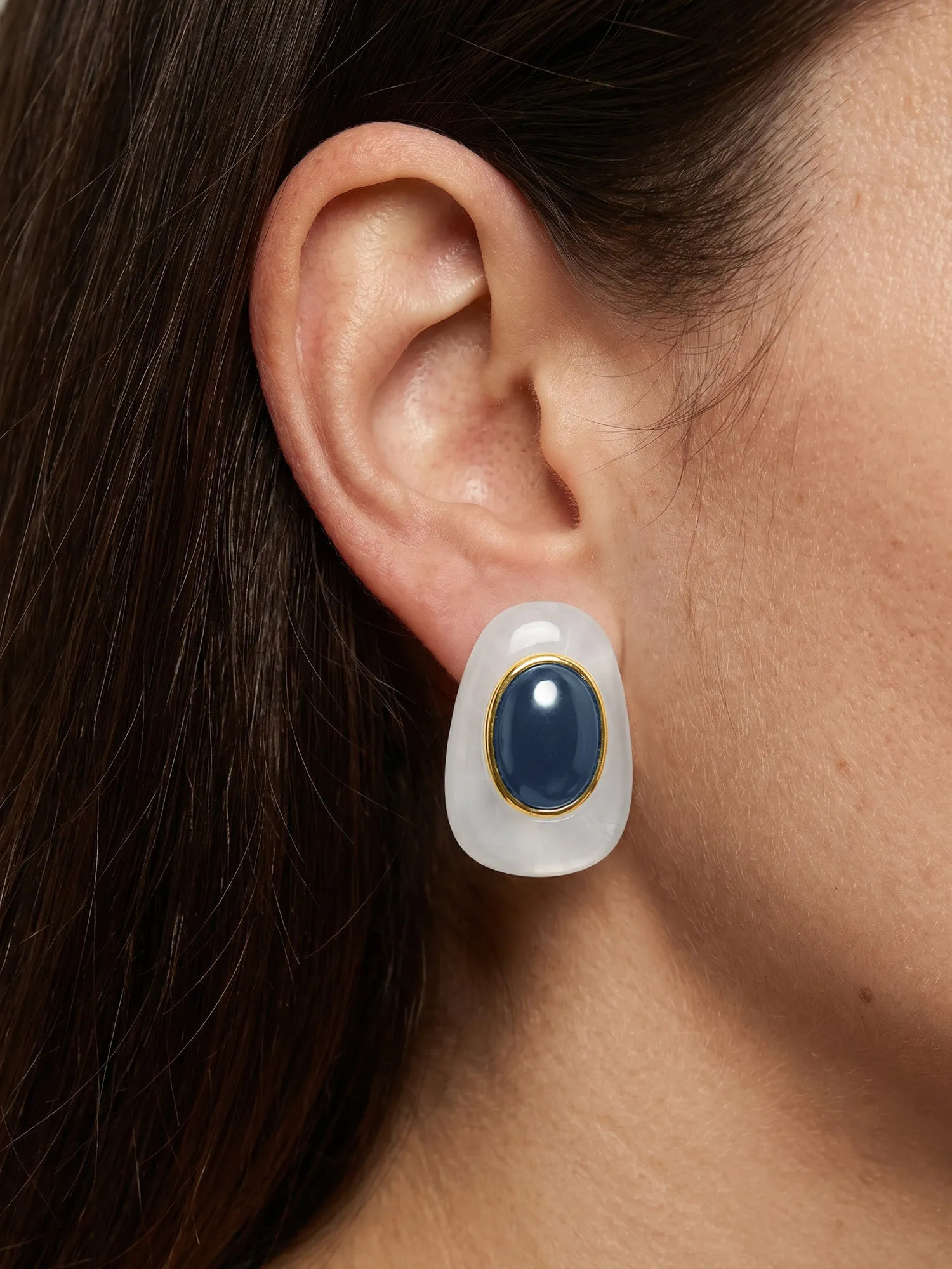 Tiger’s Eye Cabochon Earring sold by Veronica Beard product image thumbnail 2