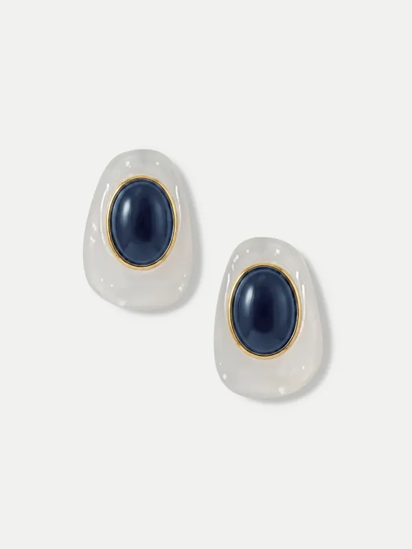 Tiger’s Eye Cabochon Earring made by Veronica Beard