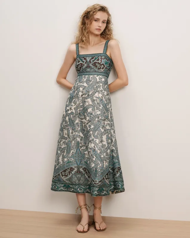 Rye Linen-Silk Midi Dress made by Veronica Beard
