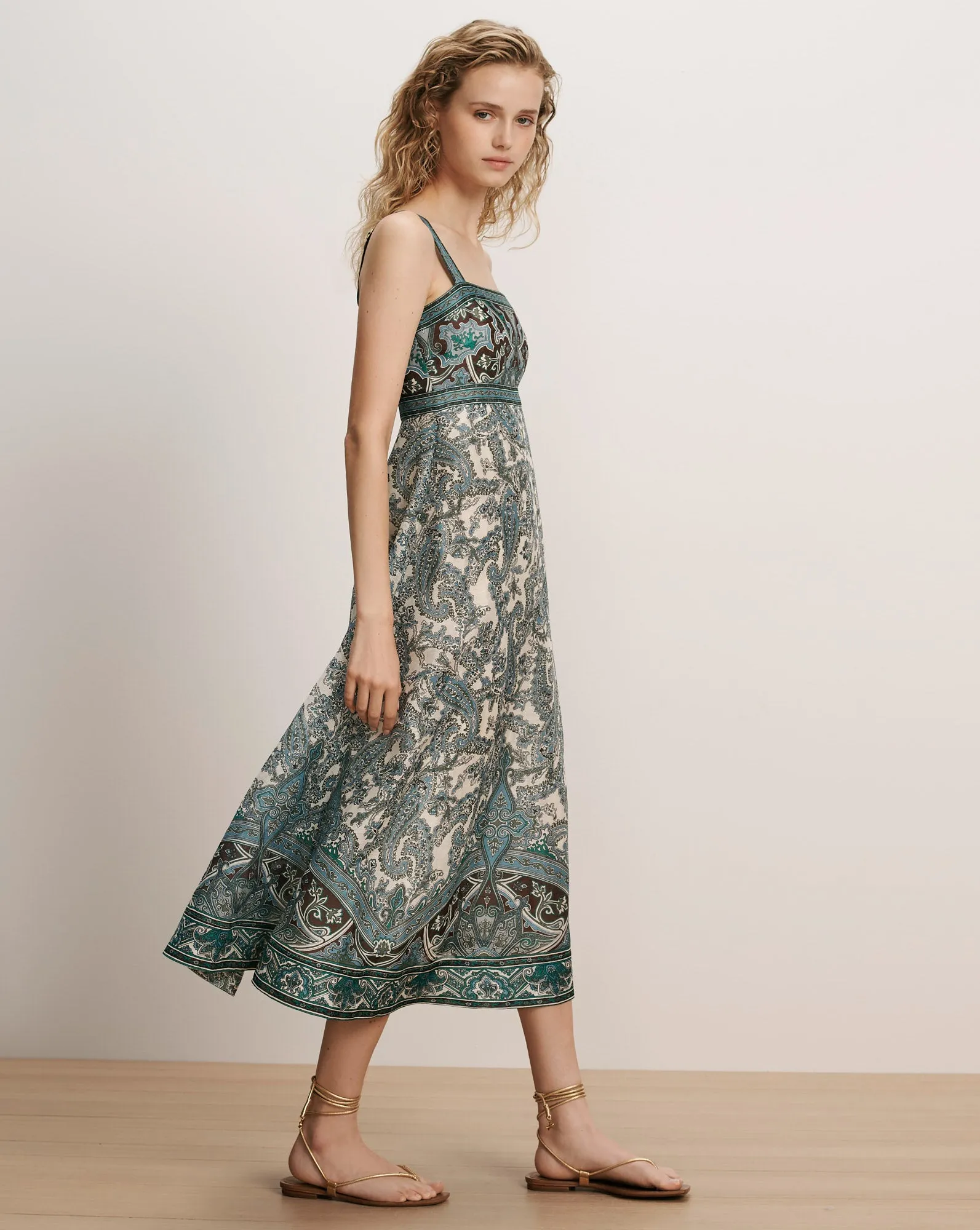 Rye Linen-Silk Midi Dress sold by Veronica Beard product image thumbnail 2