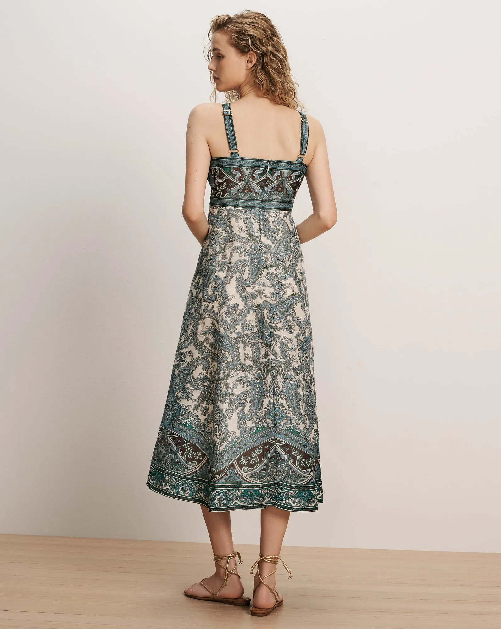 Rye Linen-Silk Midi Dress sold by Veronica Beard product image thumbnail 4