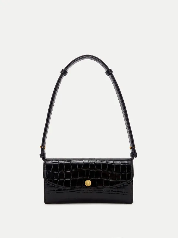 Croc-Embossed Crossbody Wallet made by Veronica Beard