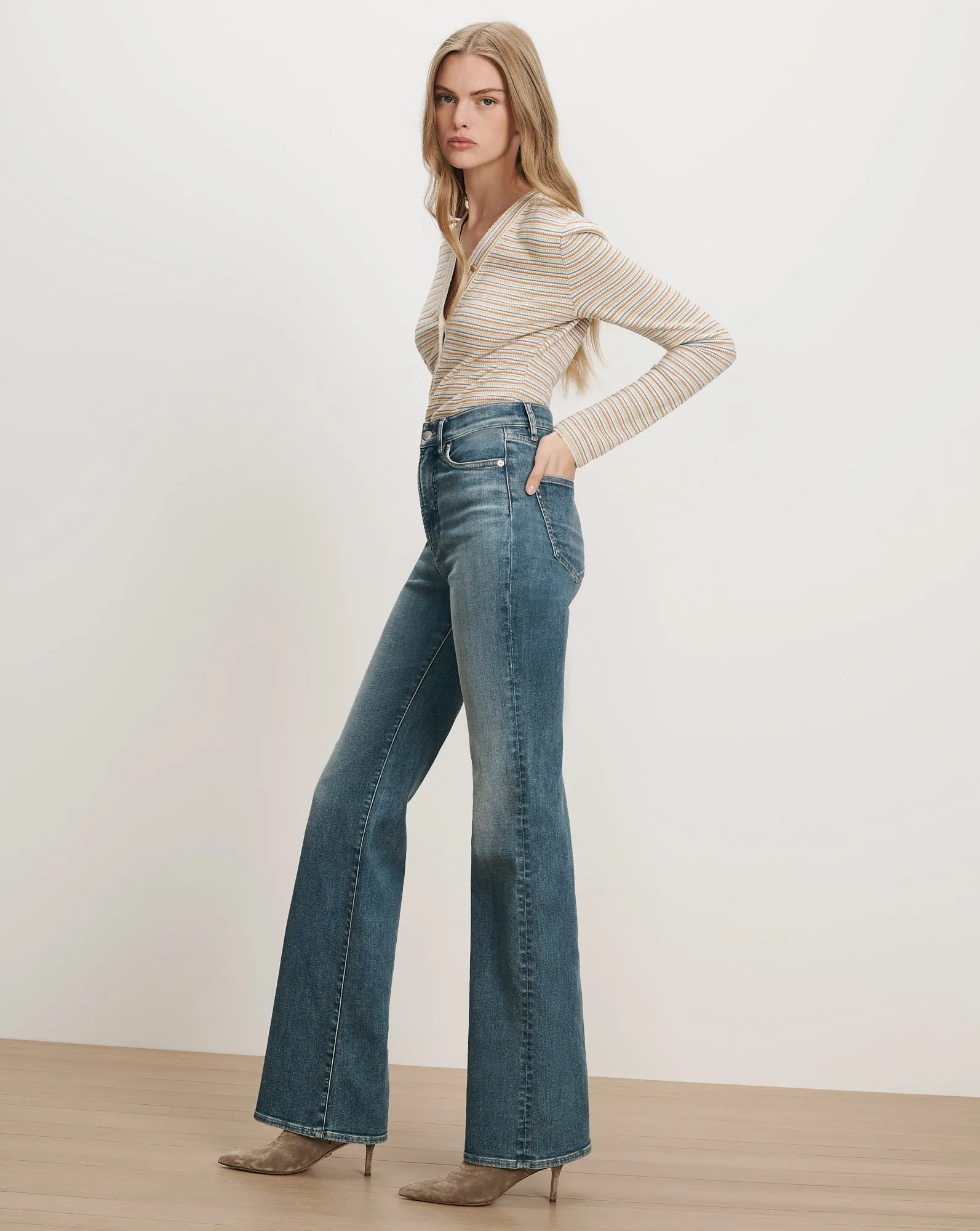 Crosbie Slim Wide-Leg Jean sold by Veronica Beard product image thumbnail 3