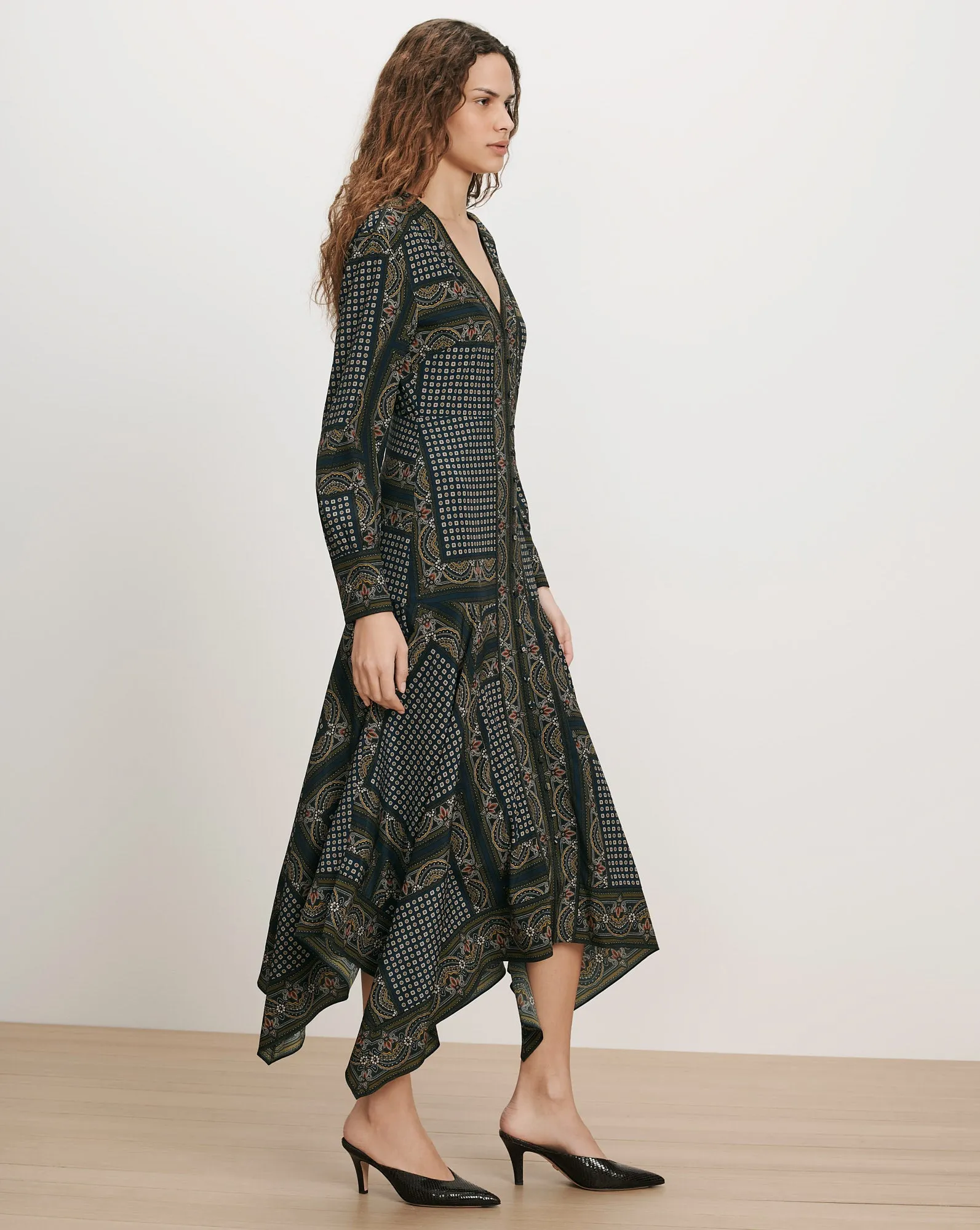 Skye Scarf-Print Midi Dress sold by Veronica Beard product image thumbnail 2