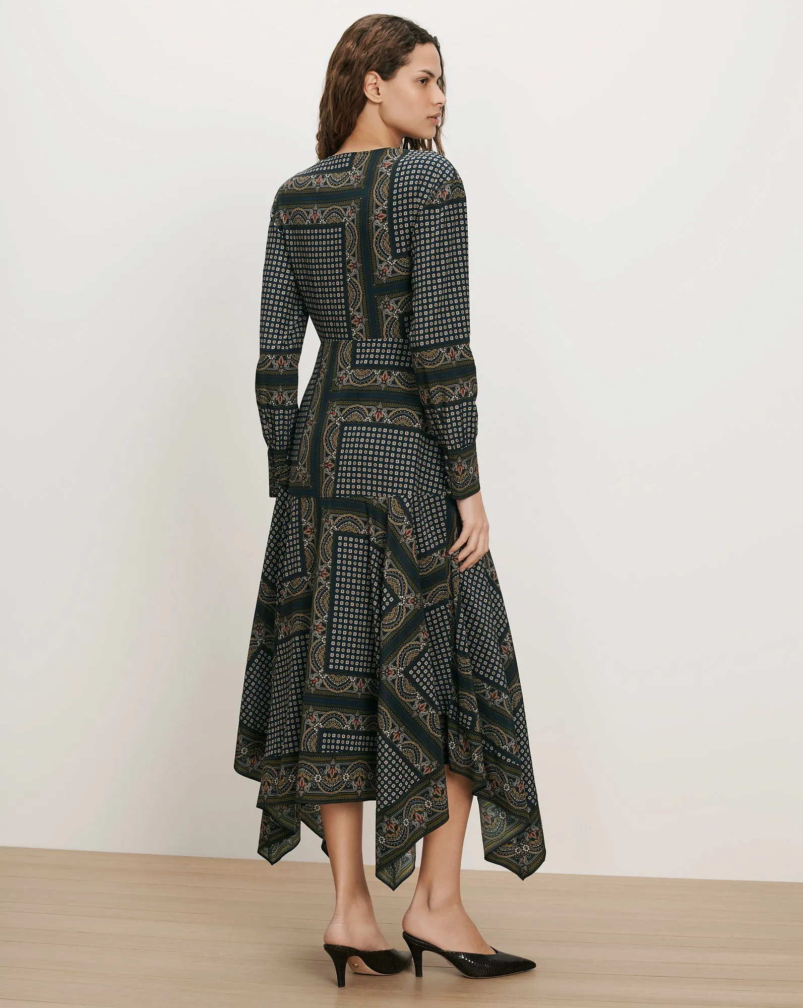 Skye Scarf-Print Midi Dress sold by Veronica Beard product image thumbnail 4