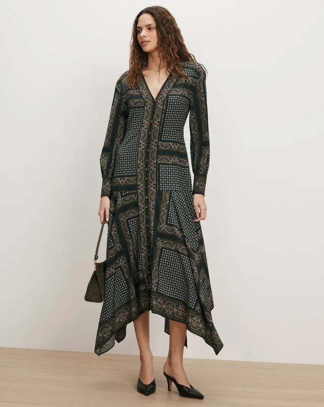 Skye Scarf-Print Midi Dress made by Veronica Beard