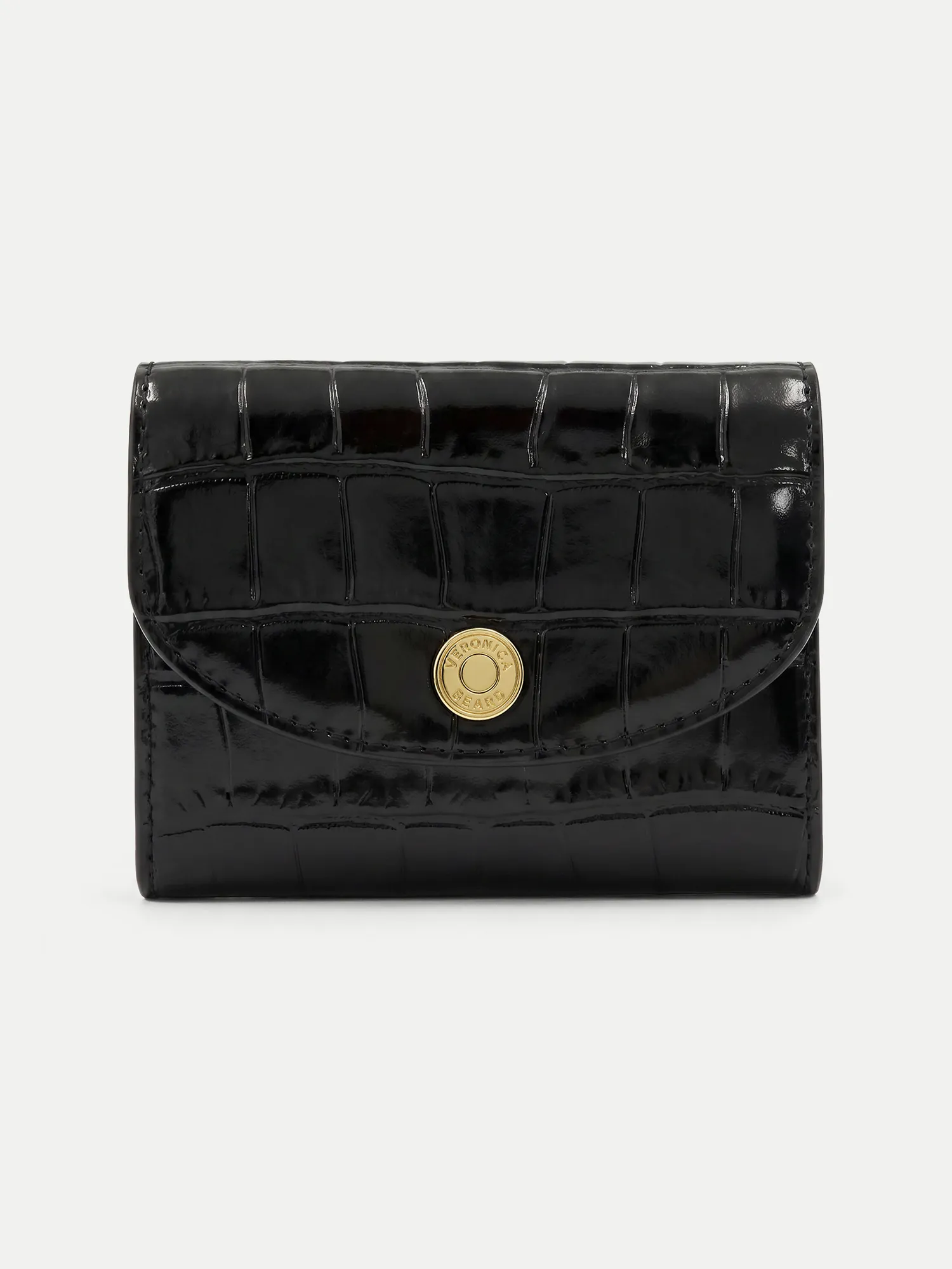 Croc-Embossed Flap Card Holder sold by Veronica Beard