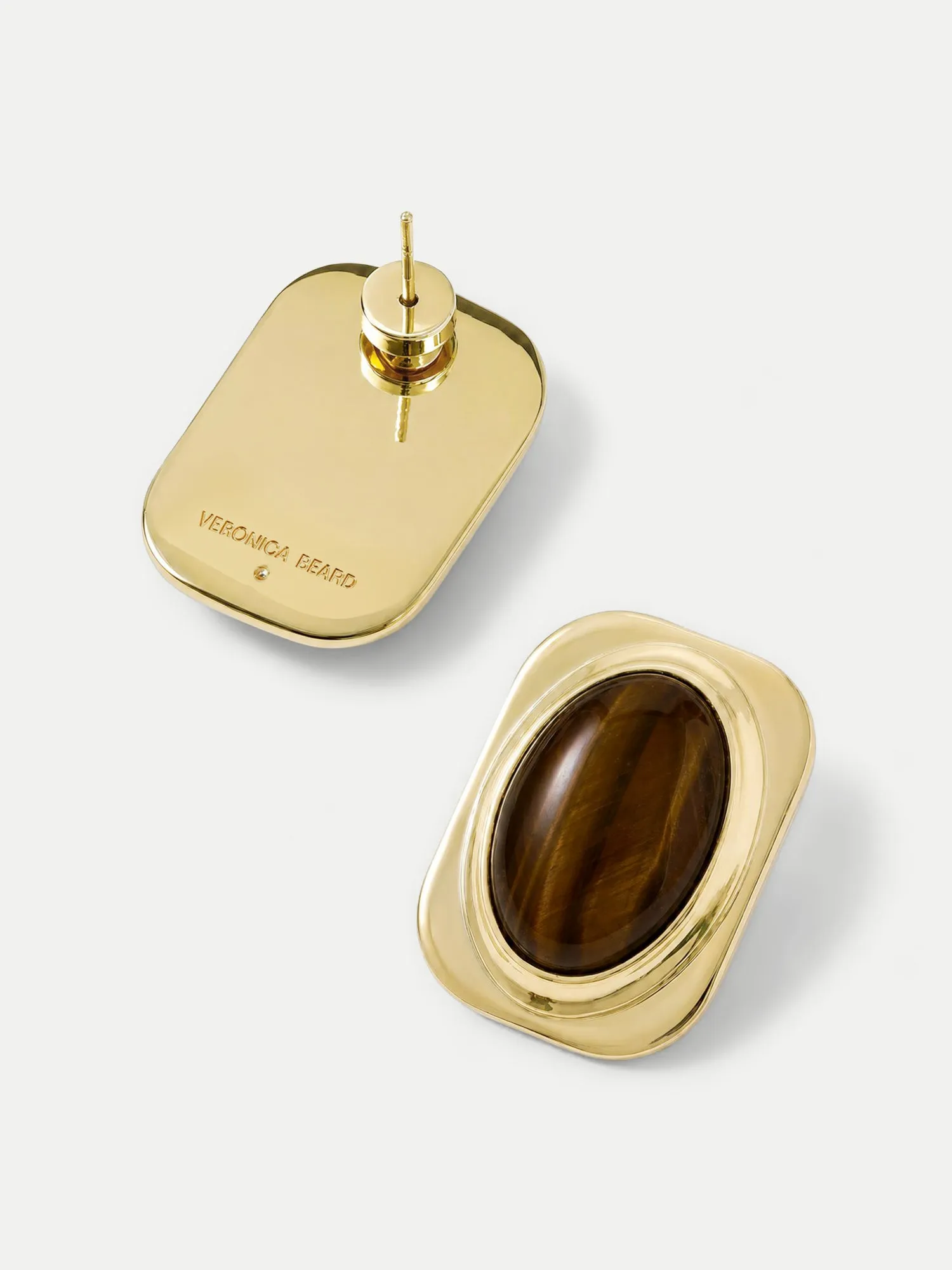 Tiger’s Eye Post Earring sold by Veronica Beard product image thumbnail 2