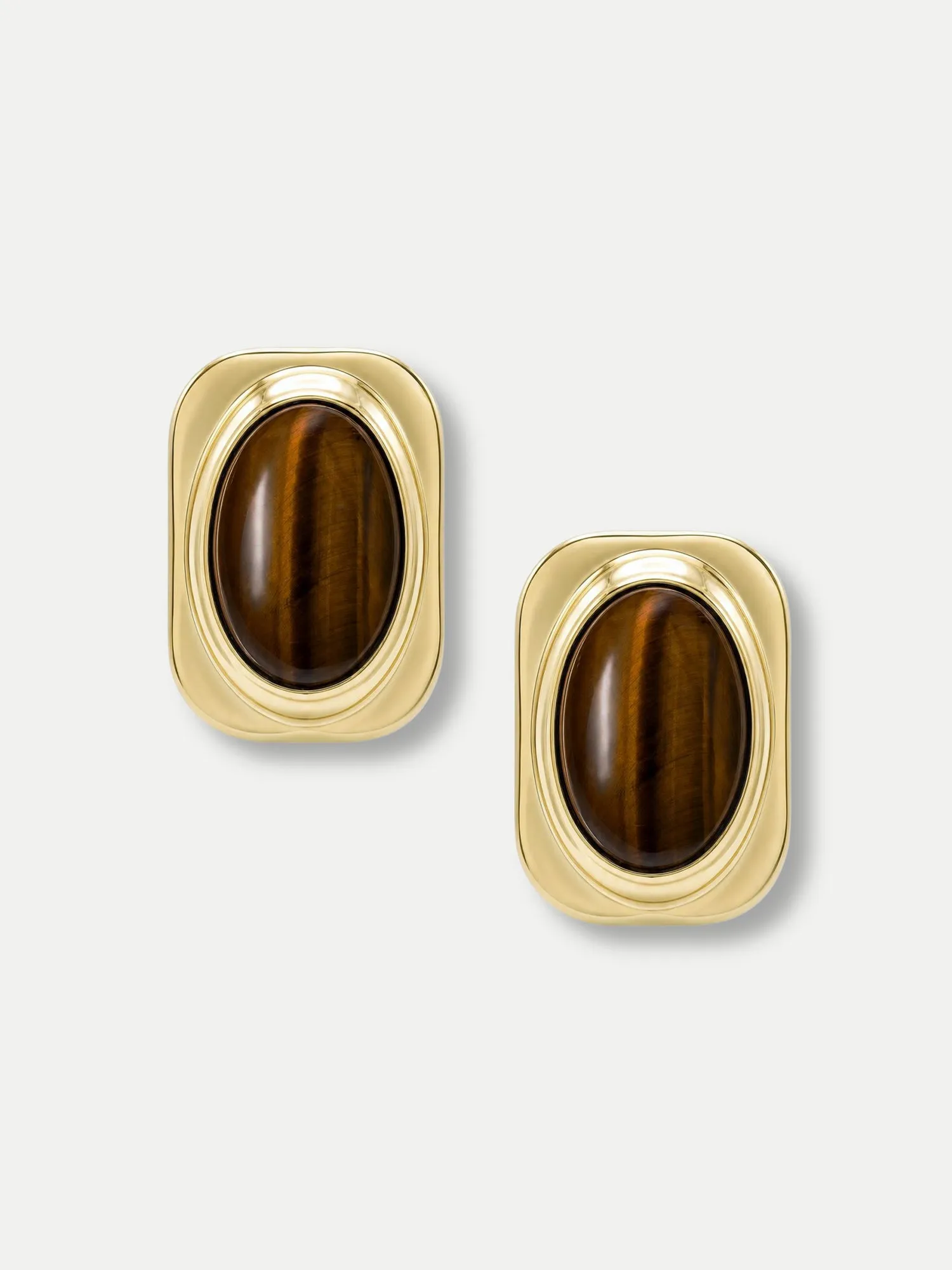 Tiger’s Eye Post Earring sold by Veronica Beard