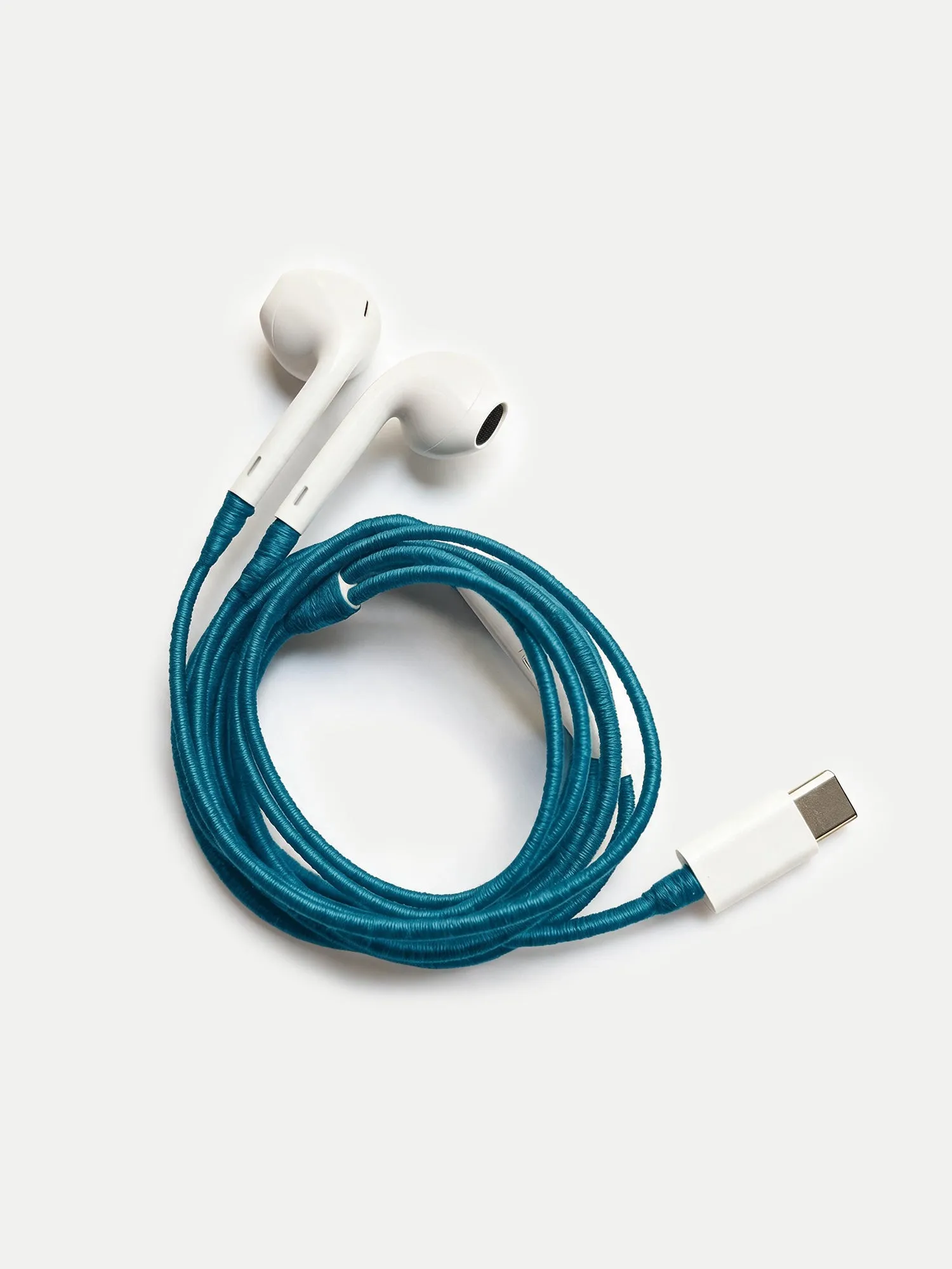 Blue Hand-Wrapped Earphones sold by Veronica Beard