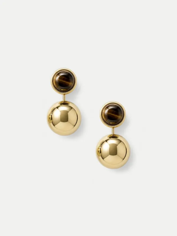 Tiger's Eye Drop Earring made by Veronica Beard