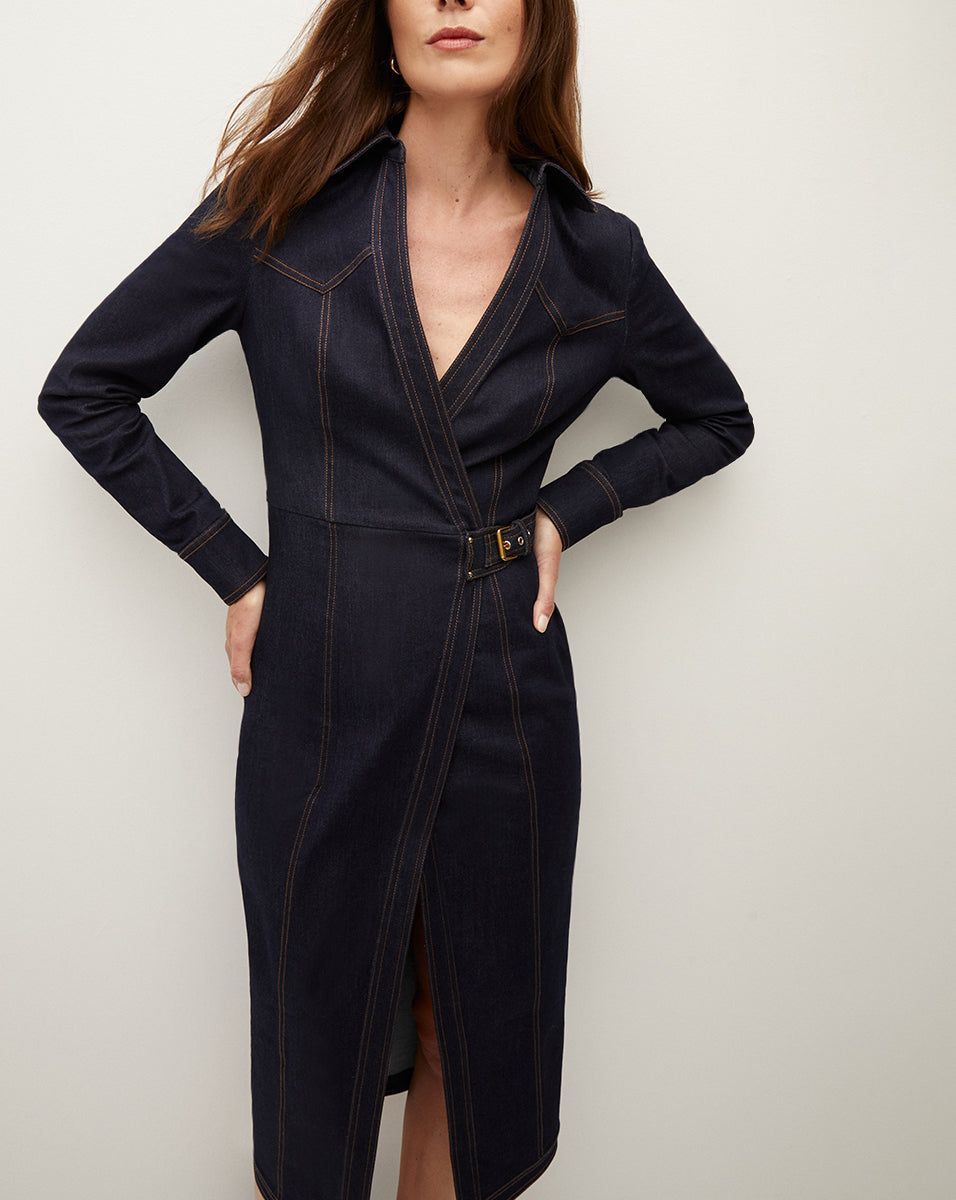Arlington Denim Wrap Dress sold by Veronica Beard product image thumbnail 2
