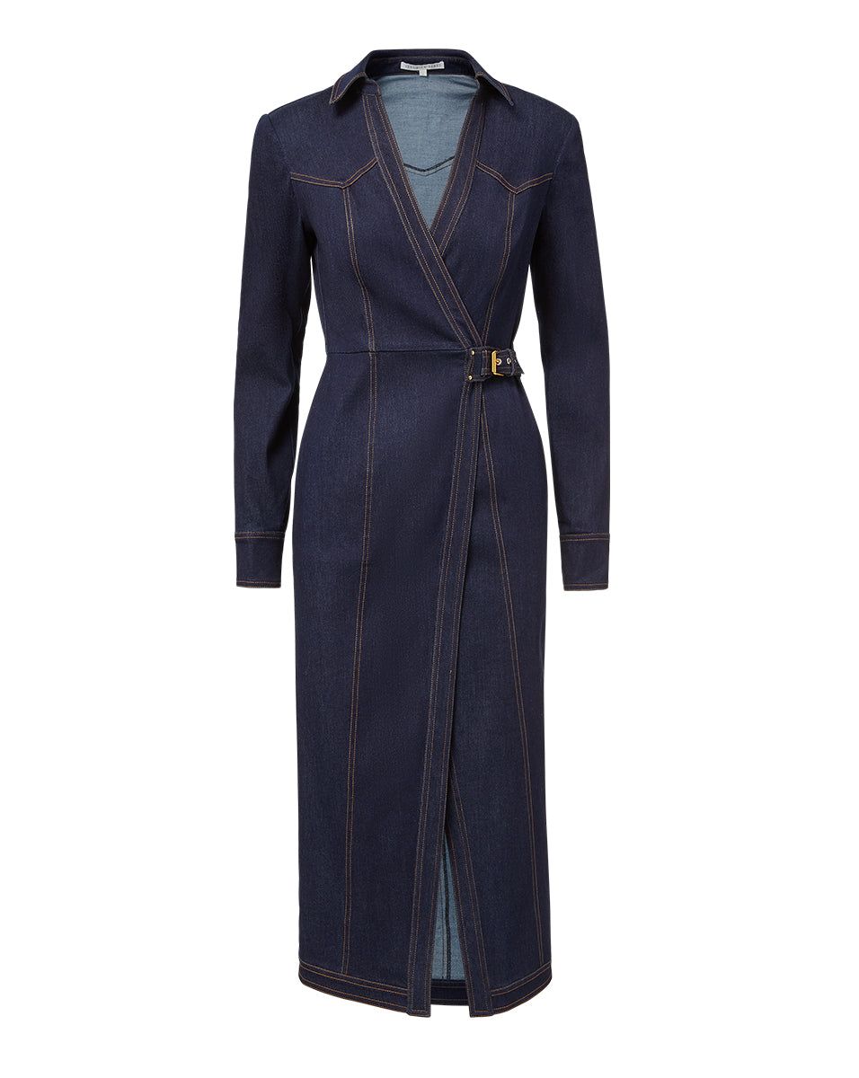 Arlington Denim Wrap Dress sold by Veronica Beard product image thumbnail 5