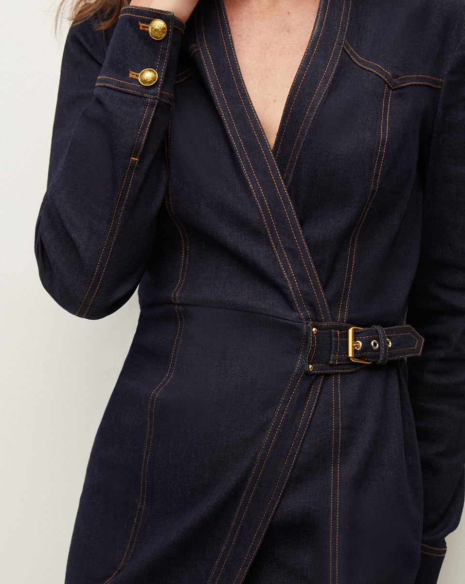 Arlington Denim Wrap Dress sold by Veronica Beard product image thumbnail 3