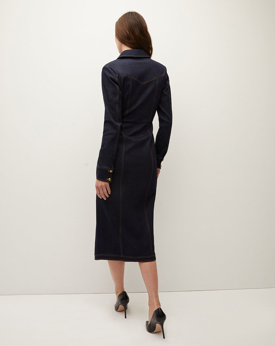 Arlington Denim Wrap Dress sold by Veronica Beard product image thumbnail 4