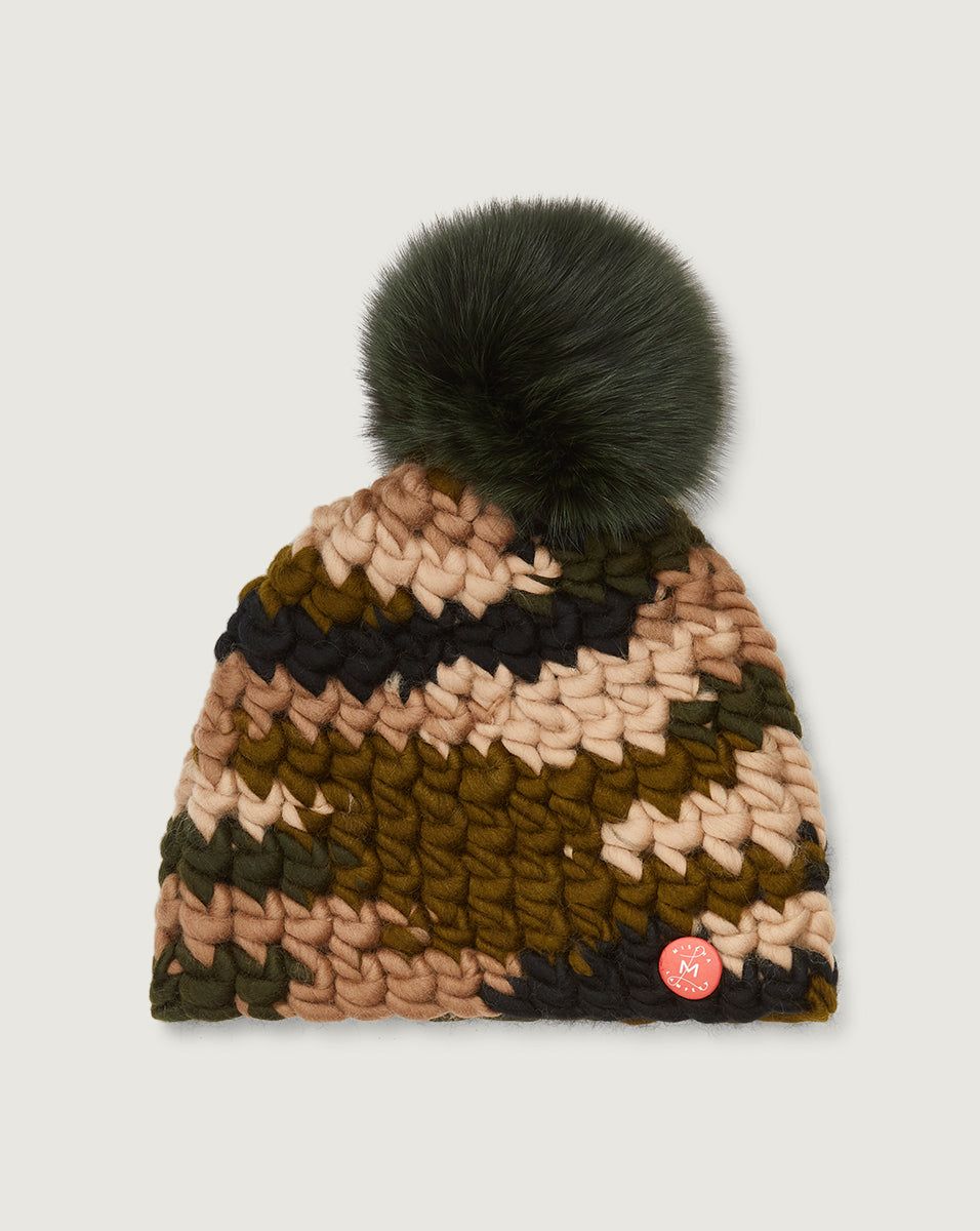 Camo Pom Beanie sold by Veronica Beard