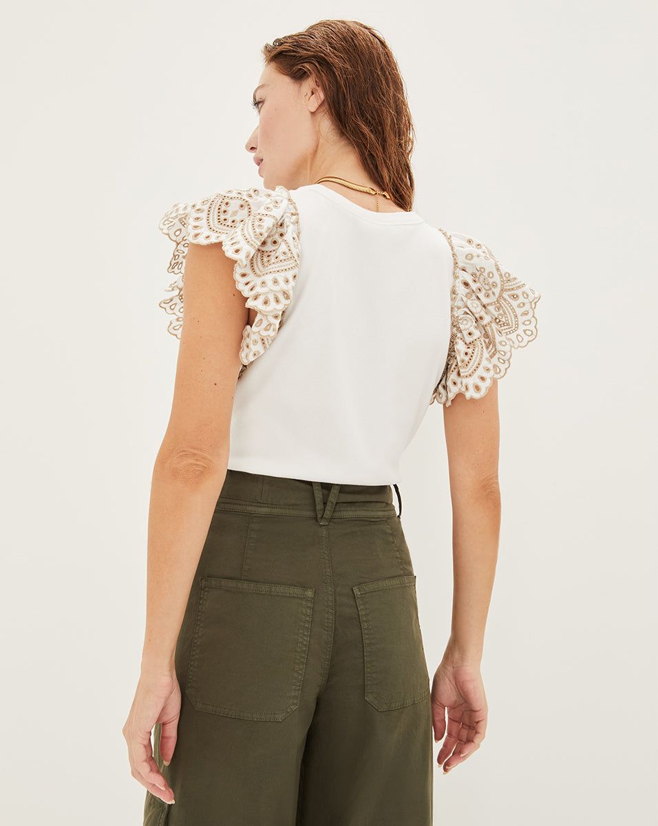 Julianka Ruffled-Sleeve Top sold by Veronica Beard product image thumbnail 4