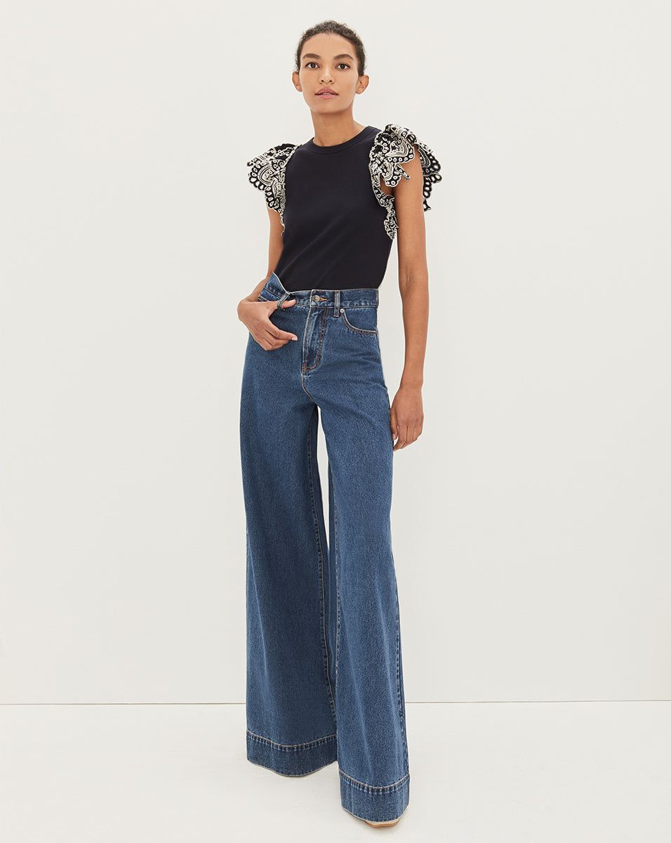 Julianka Ruffled-Sleeve Top sold by Veronica Beard product image thumbnail 5