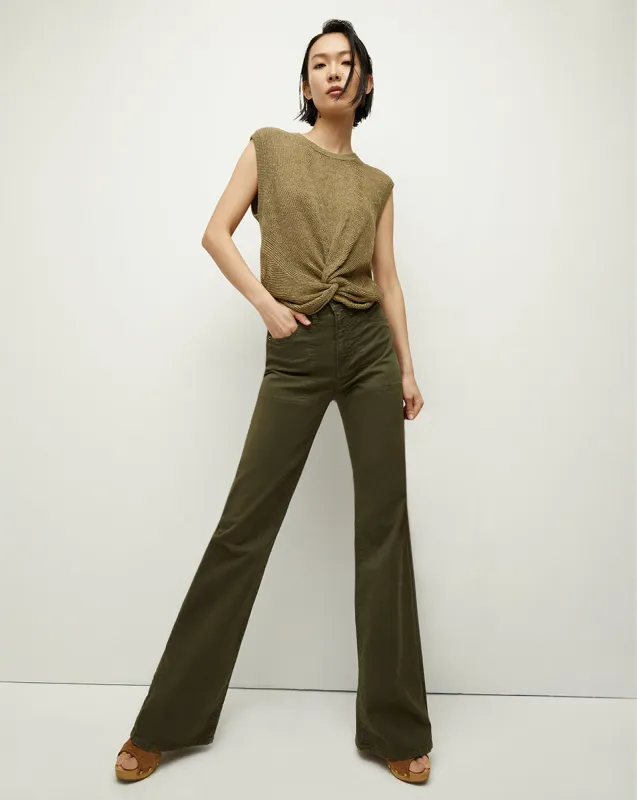 Crosbie Patch Pocket Slim Wide-Leg Pant sold by Veronica Beard