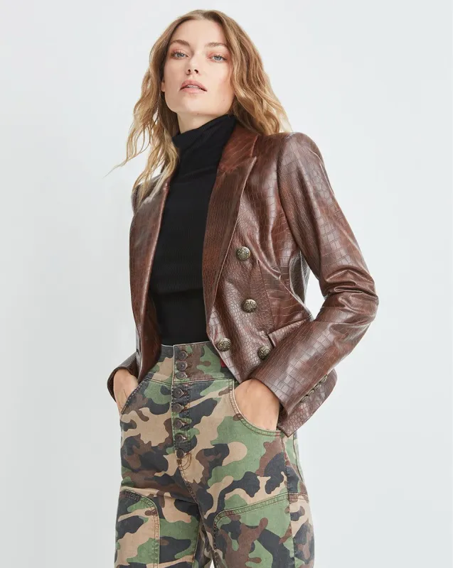 Cooke Vegan-Leather Dickey Jacket sold by Veronica Beard