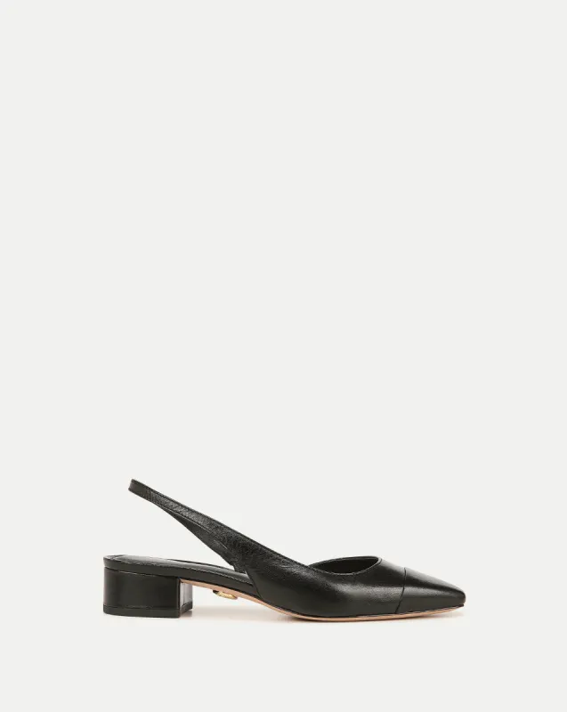 Cecile Leather Cap-Toe Slingback sold by Veronica Beard