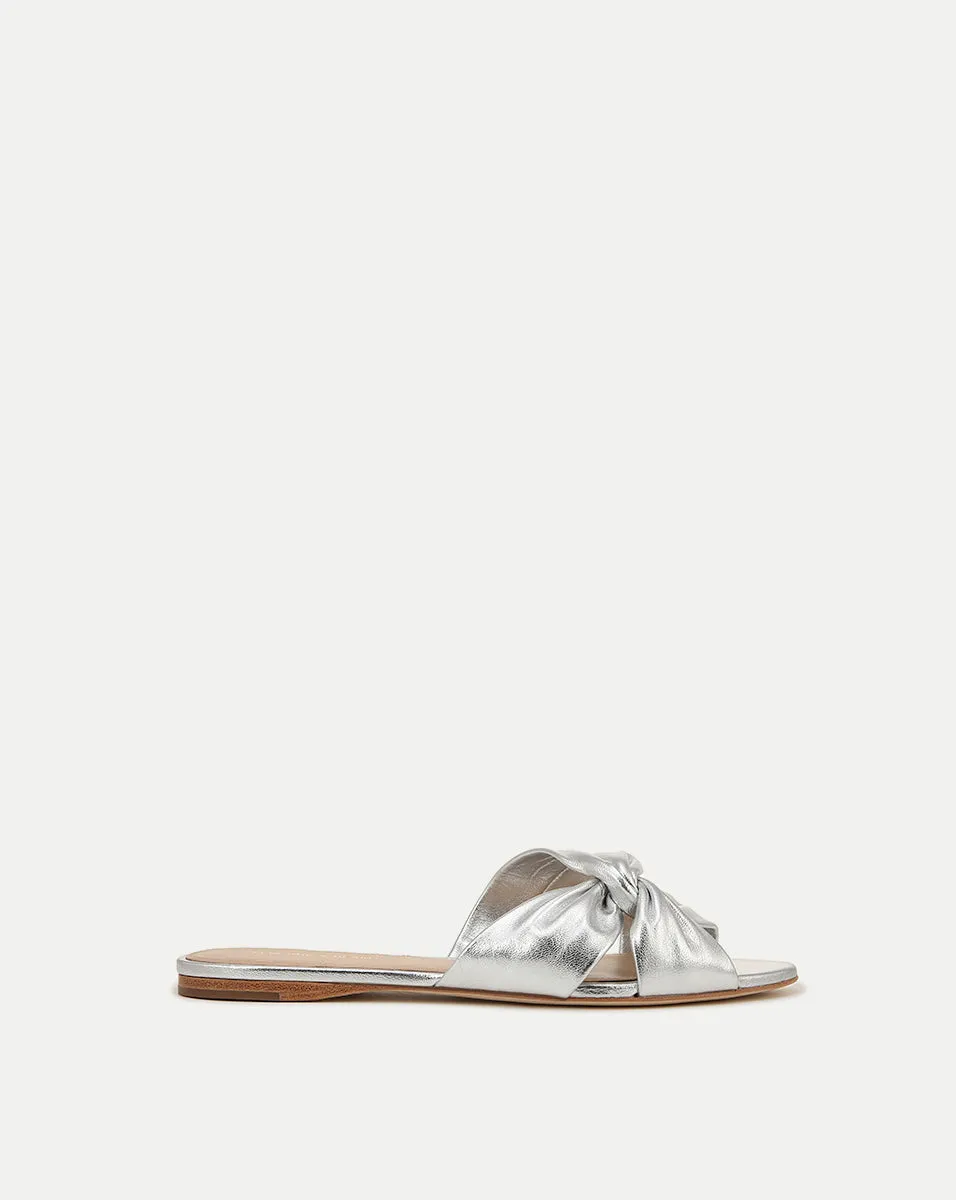 Seraphina Metallic Leather Twist Sandal sold by Veronica Beard