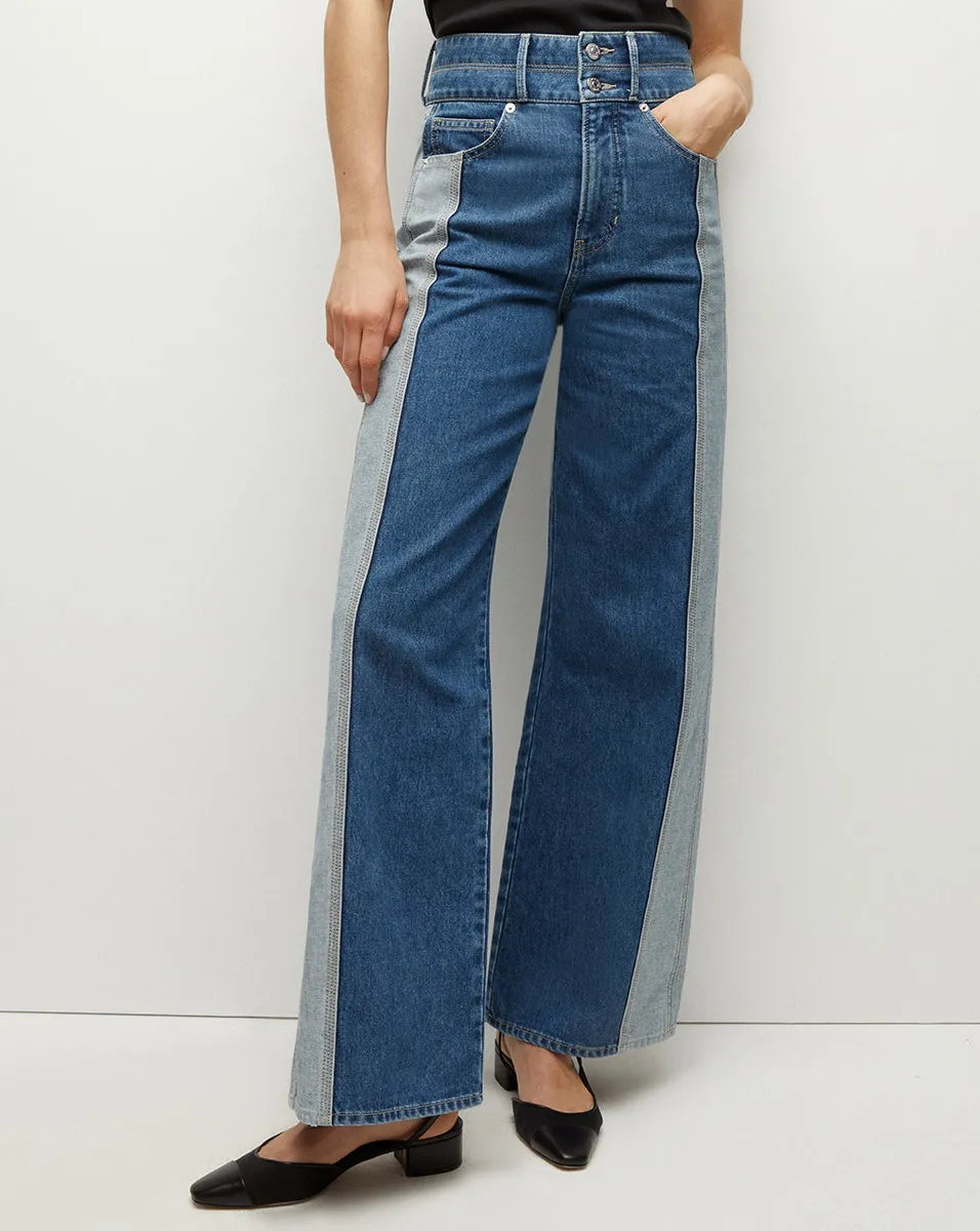 Taylor Two-Tone Wide-Leg Jean sold by Veronica Beard product image thumbnail 2