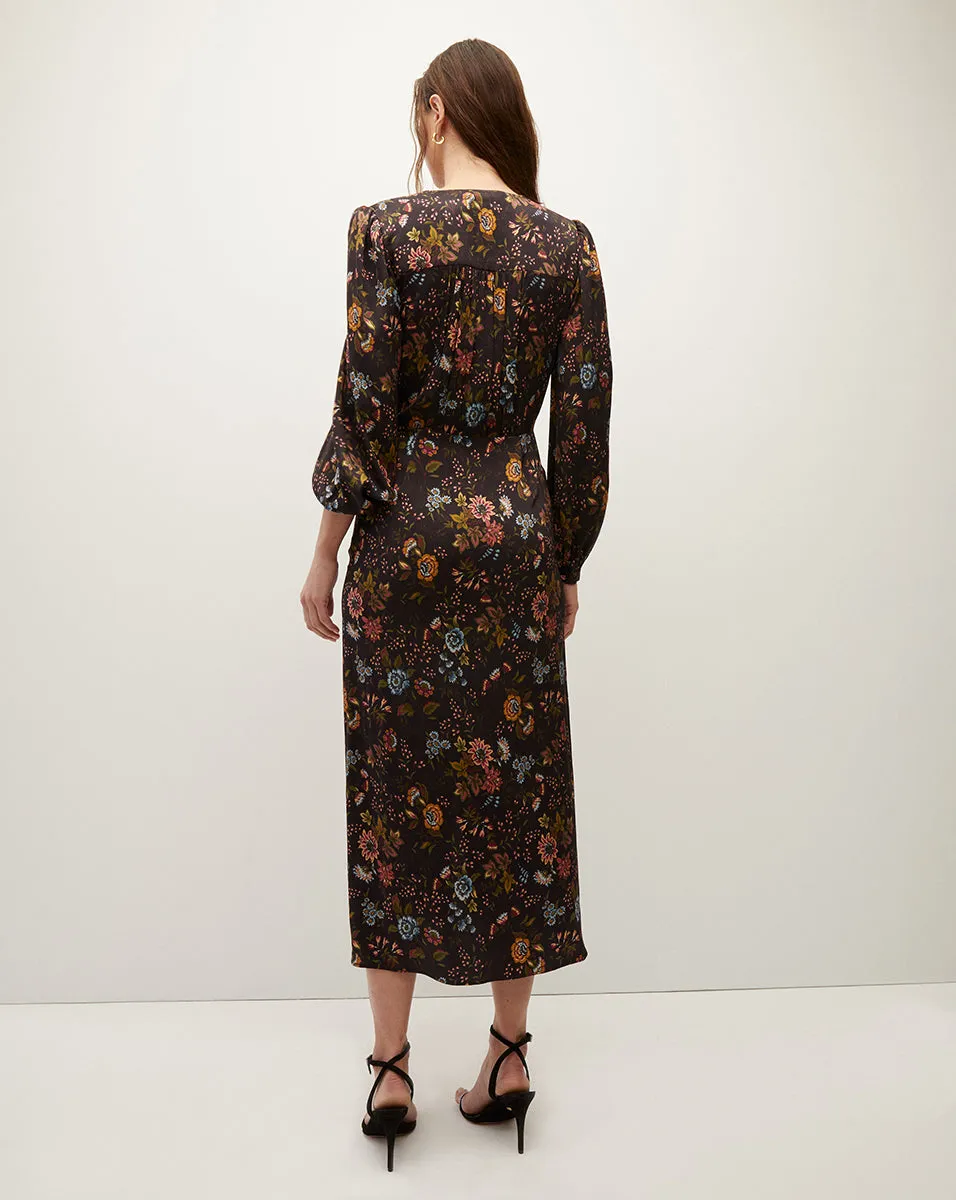 Terina Floral Stretch-Silk Dress sold by Veronica Beard product image thumbnail 4