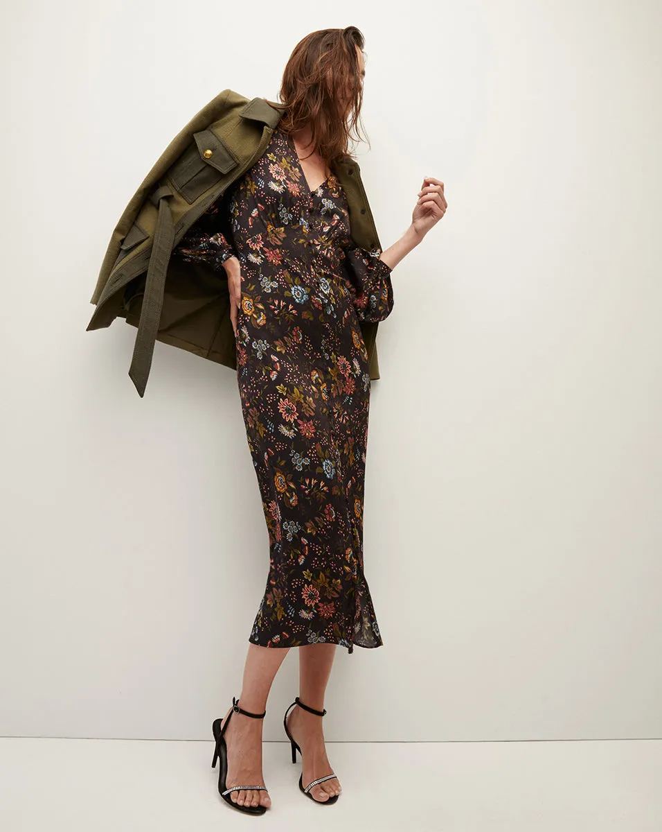 Terina Floral Stretch-Silk Dress sold by Veronica Beard product image thumbnail 5