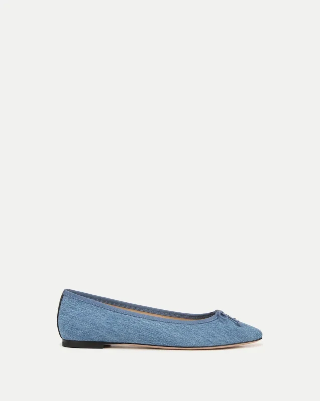 Catherine Denim Ballet Flat sold by Veronica Beard