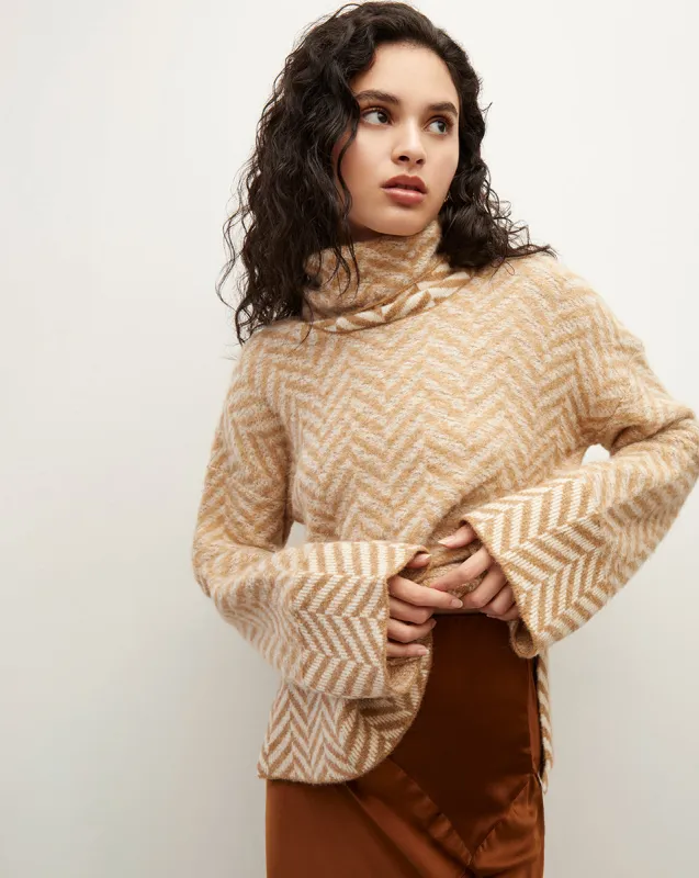 Bolina Herringbone Knit Sweater sold by Veronica Beard