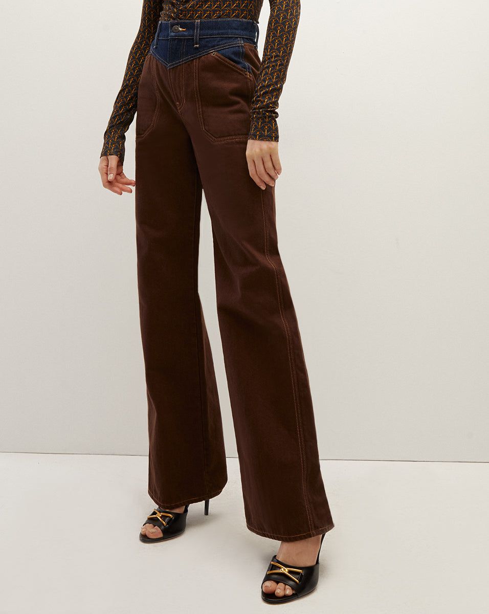 Taylor Wide-Leg Jean | Two-Tone sold by Veronica Beard product image thumbnail 2