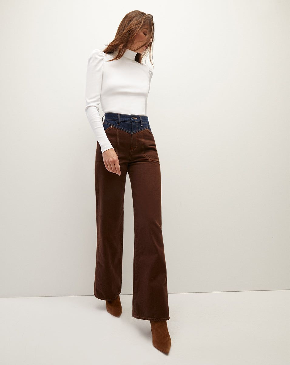 Taylor Wide-Leg Jean | Two-Tone sold by Veronica Beard product image thumbnail 5