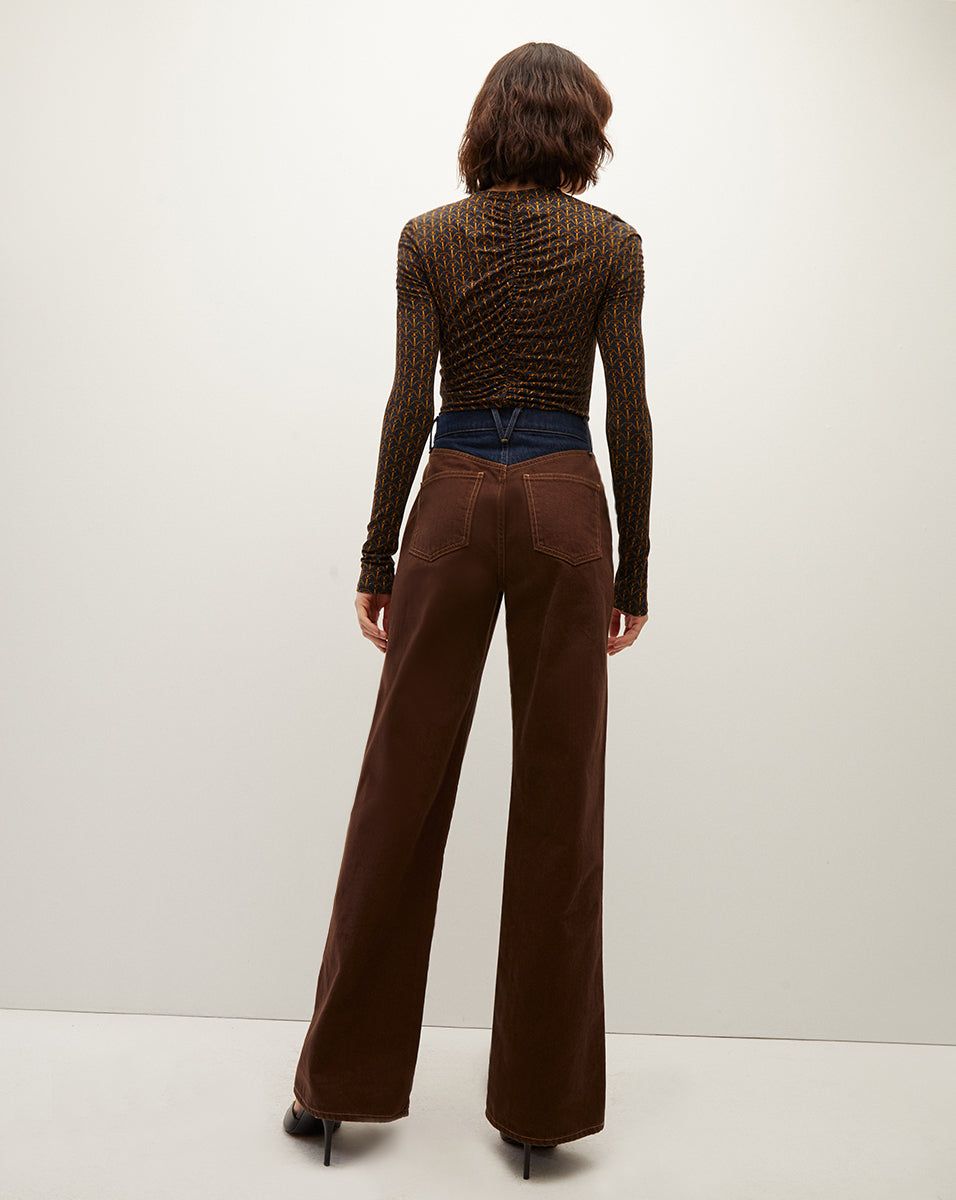 Taylor Wide-Leg Jean | Two-Tone sold by Veronica Beard product image thumbnail 4