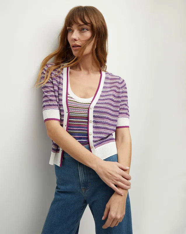 Varia Striped Knit Cardigan sold by Veronica Beard