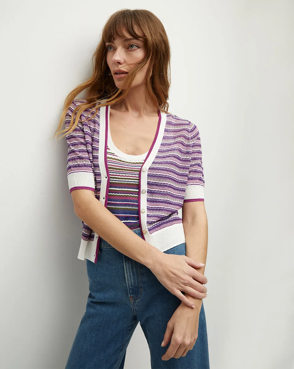 Varia Striped Knit Cardigan sold by Veronica Beard