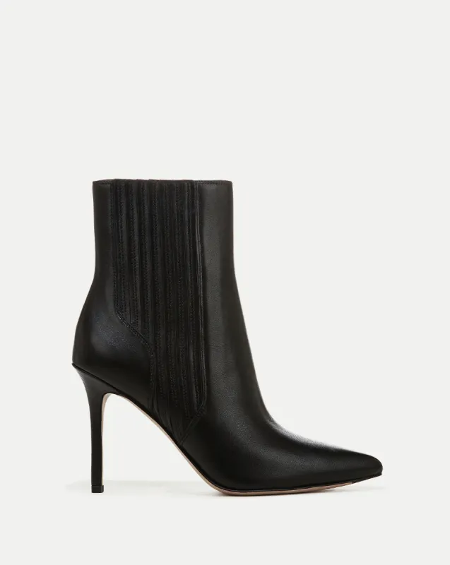 Lisa Leather Stiletto-Heel Bootie sold by Veronica Beard