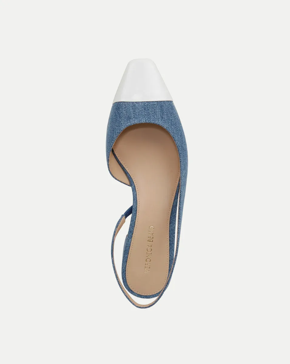 Cecile Denim Cap-Toe Slingback sold by Veronica Beard product image thumbnail 3