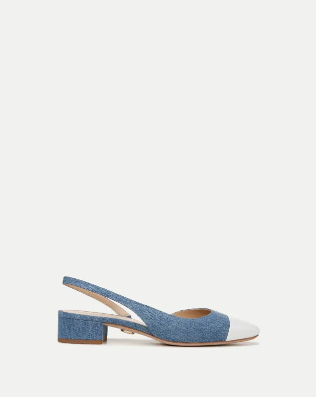 Cecile Denim Cap-Toe Slingback sold by Veronica Beard