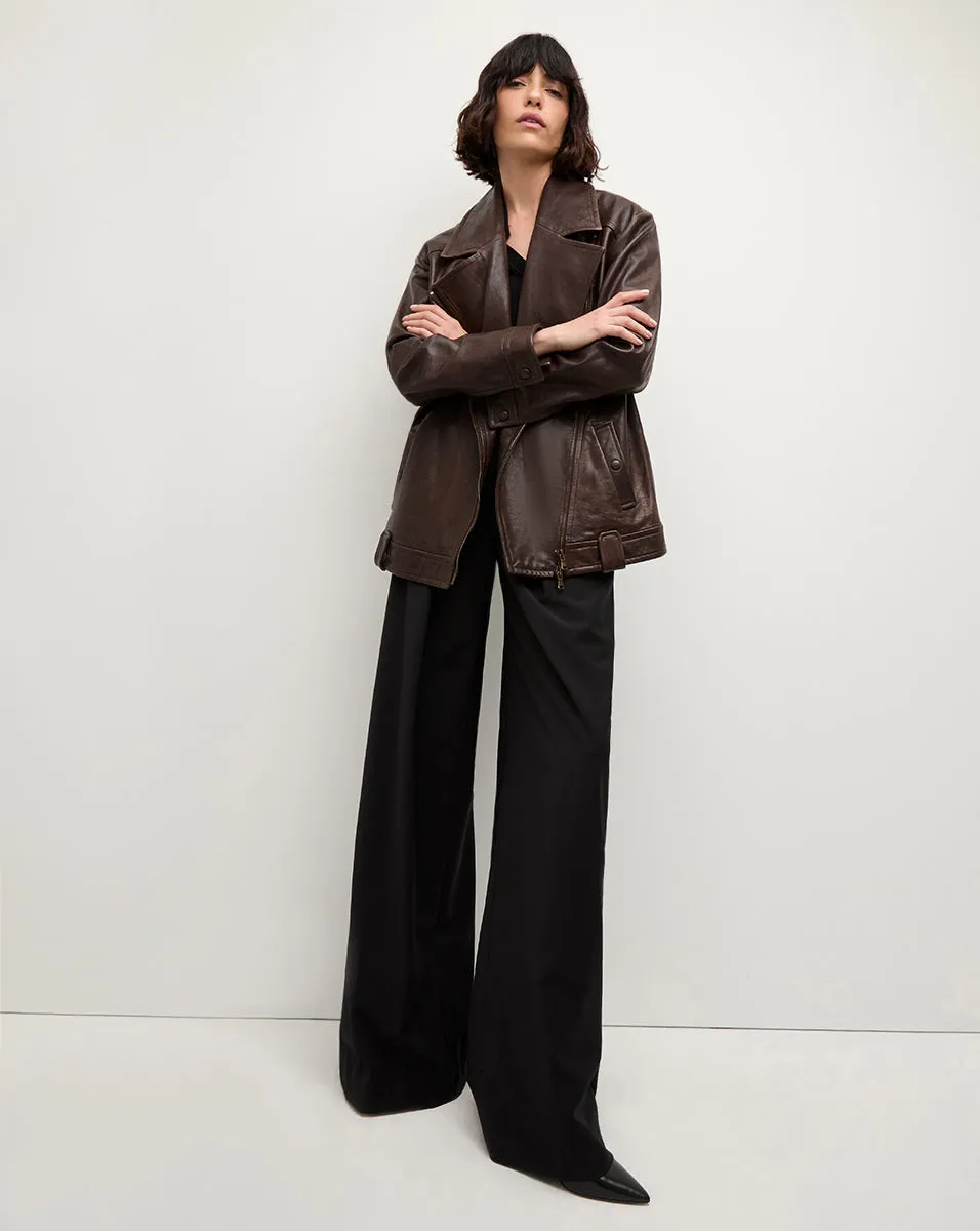 Thandie Leather Dickey Jacket sold by Veronica Beard product image thumbnail 2