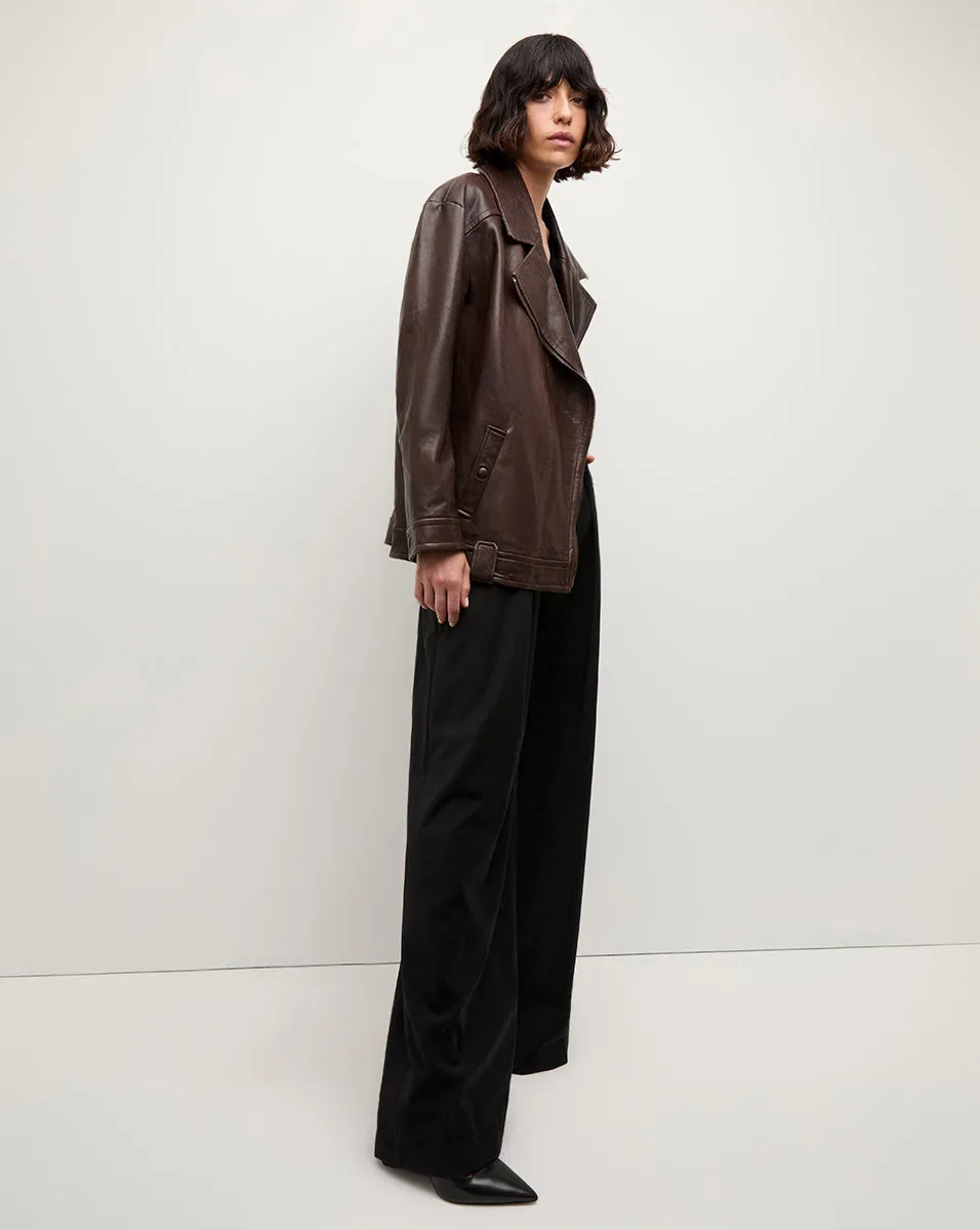 Thandie Leather Dickey Jacket sold by Veronica Beard product image thumbnail 3