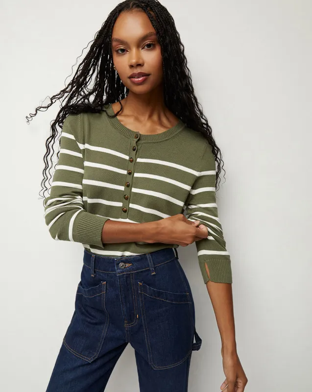 Dianora Striped Knit Top made by Veronica Beard