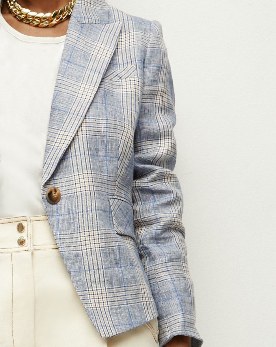 Hosanna Plaid Linen Dickey Jacket sold by Veronica Beard product image thumbnail 2