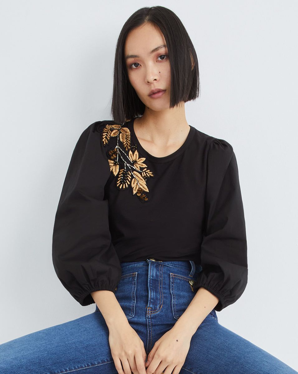 Franchi Embellished Applique Top sold by Veronica Beard