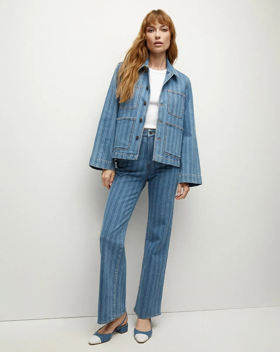 Dahl Striped Denim Chore Jacket sold by Veronica Beard product image thumbnail 3